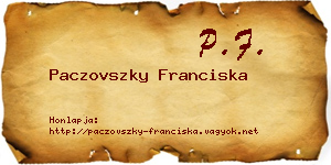 Paczovszky Franciska névjegykártya